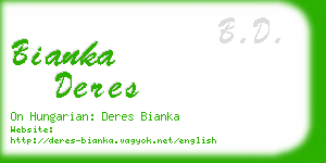 bianka deres business card